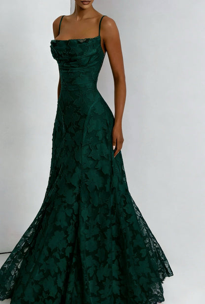 Kara | Women’s Floral Lace Maxi Dress With Lace Appliqué