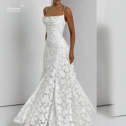 Kara | Women’s Floral Lace Maxi Dress With Lace Appliqué