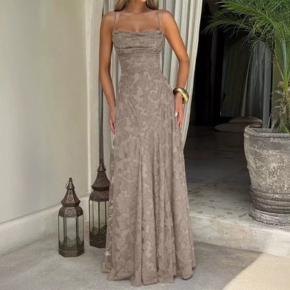 Kara | Women’s Floral Lace Maxi Dress With Lace Appliqué