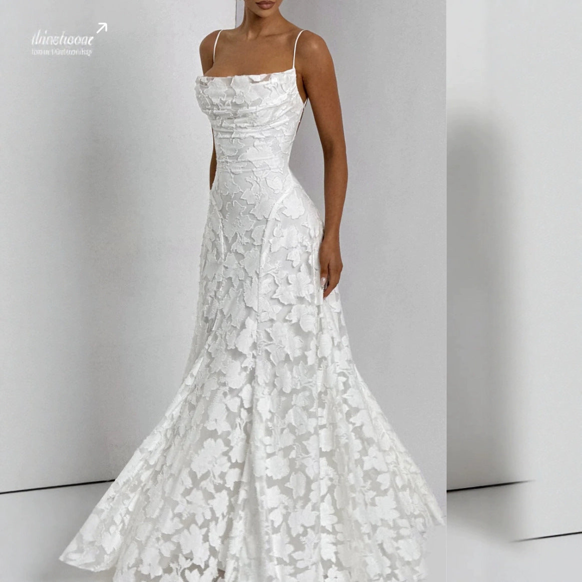 Kara | Women’s Floral Lace Maxi Dress With Lace Appliqué