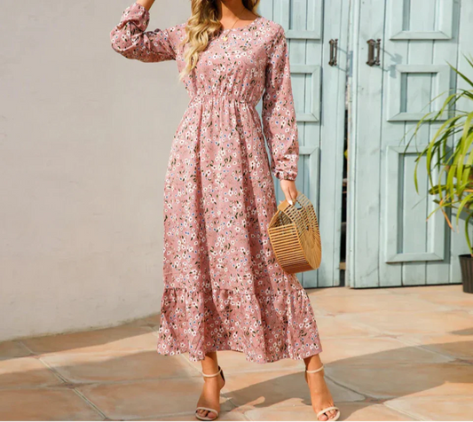 Beatrice | Women’s floral maxi summer dress with long sleeves