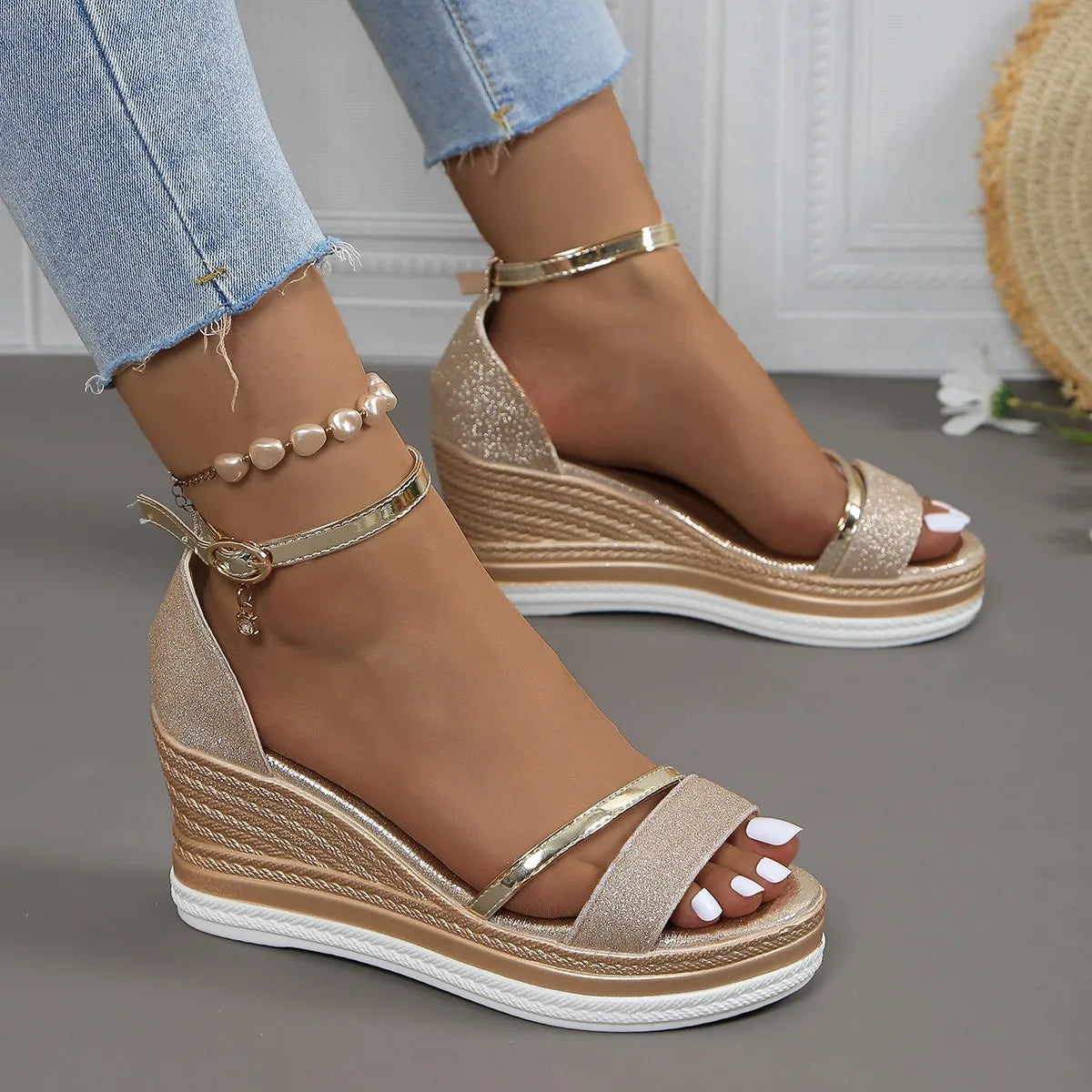 Tallulah | Women's platform wedge sandals with ankle strap