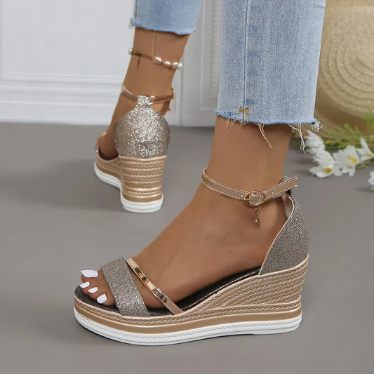 Tallulah | Women's platform wedge sandals with ankle strap