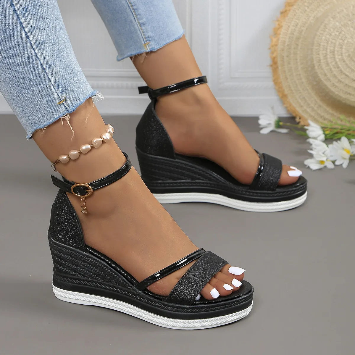 Tallulah | Women's platform wedge sandals with ankle strap