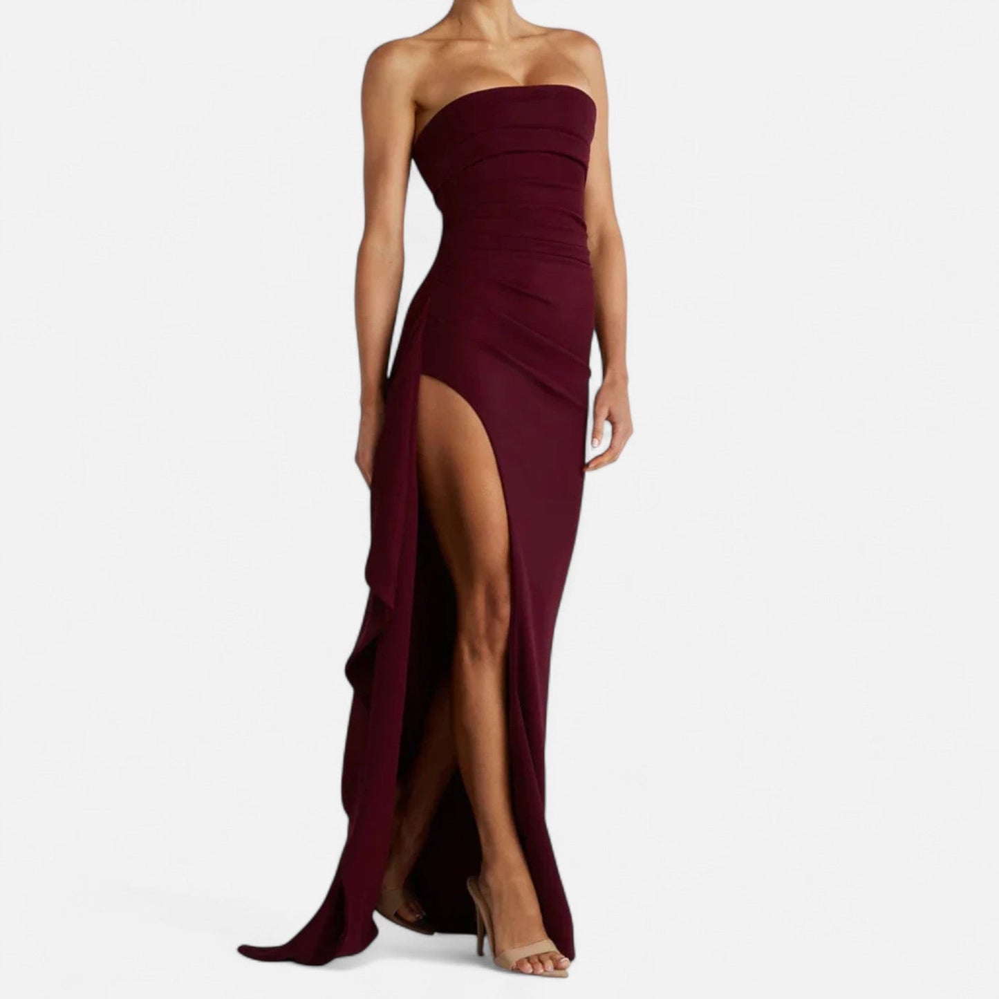 Rhiannon | Women's strapless maxi dress with high slit