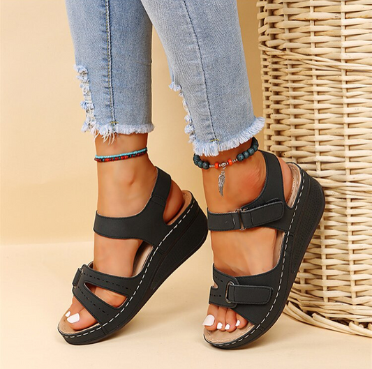 Abigail | Women orthopedic platform sandals with adjustable strap