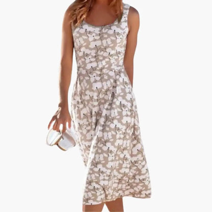 Floryn | Women’s Floral Dress With Round Neck Classic Style