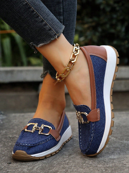 Holly | Women’s Comfort Loafers With Gold Buckle Detail