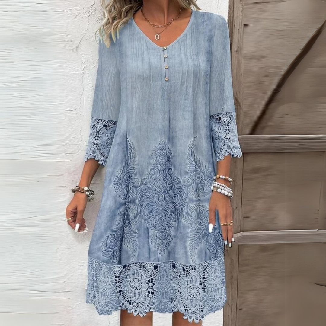 Imogen | Women’s mini dress with embroidered lace detail