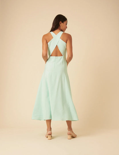Giselle | Women's Midi Dress With Sleeveless Slim Fit Elegant