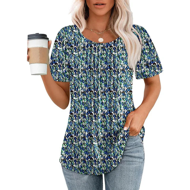Larina | Elegant Summer T Shirt with Short Sleeves and Relaxed Fit