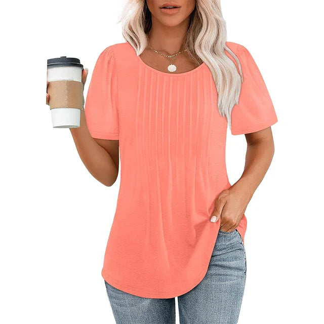 Larina | Elegant Summer T Shirt with Short Sleeves and Relaxed Fit