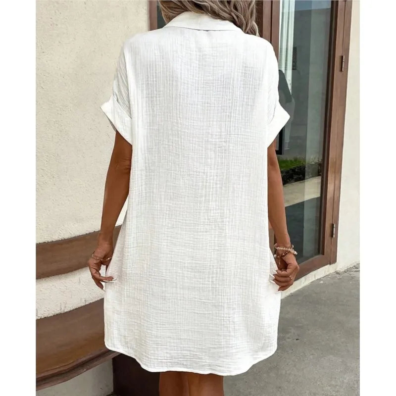 Deborah | Shirt Dress With Button Front Short Sleeves