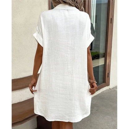 Deborah | Shirt Dress With Button Front Short Sleeves