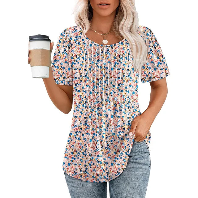 Larina | Elegant Summer T Shirt with Short Sleeves and Relaxed Fit