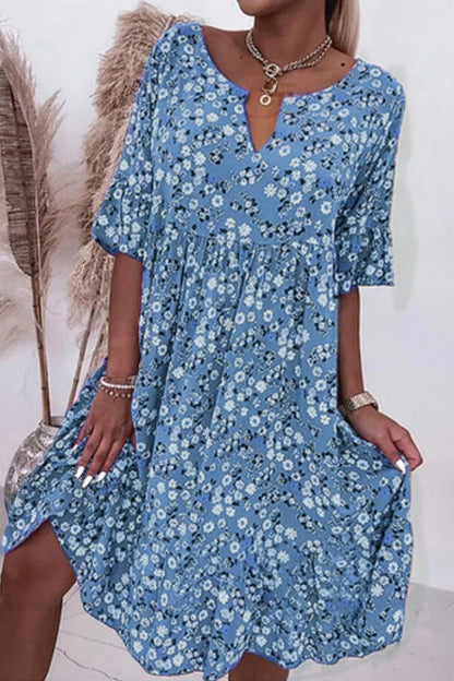 Laurel | Women Floral Print Summer Dress with Flowy Fit