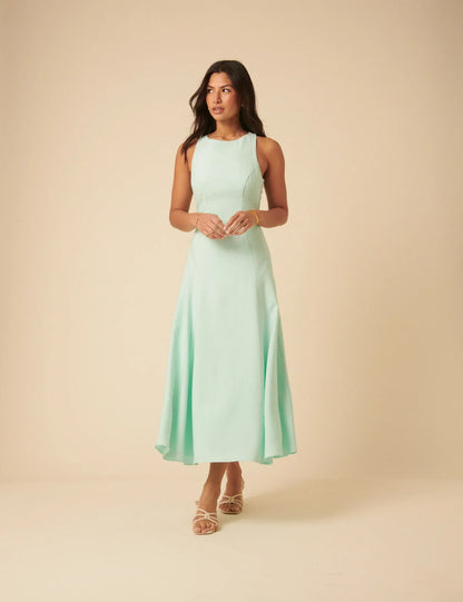 Giselle | Women's Midi Dress With Sleeveless Slim Fit Elegant