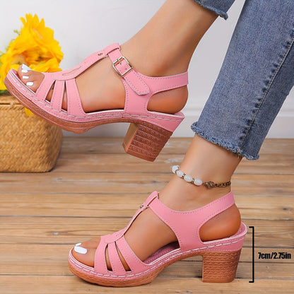 Jasmine | Women’s Orthopedic Block Heel Sandals With Vintage Buckle