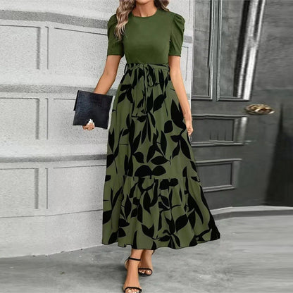 Tabitha | Women’s floral maxi dress with puff sleeves and tie waist