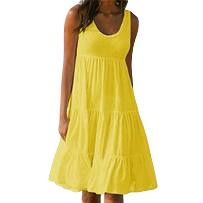 Sloane | Women boho midi dress with sleeveless tiered style