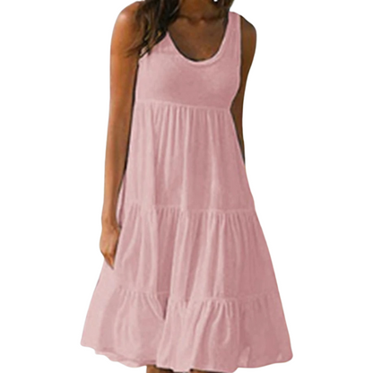 Sloane | Women boho midi dress with sleeveless tiered style
