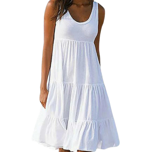Sloane | Women boho midi dress with sleeveless tiered style