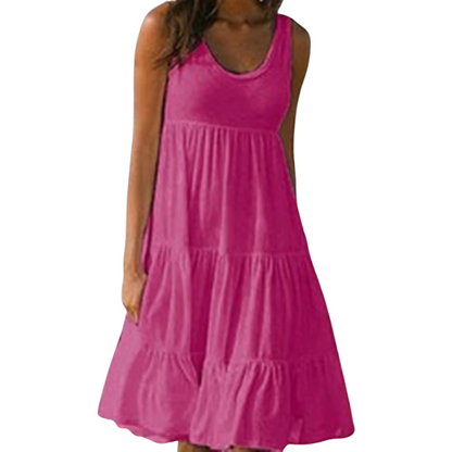 Sloane | Women boho midi dress with sleeveless tiered style